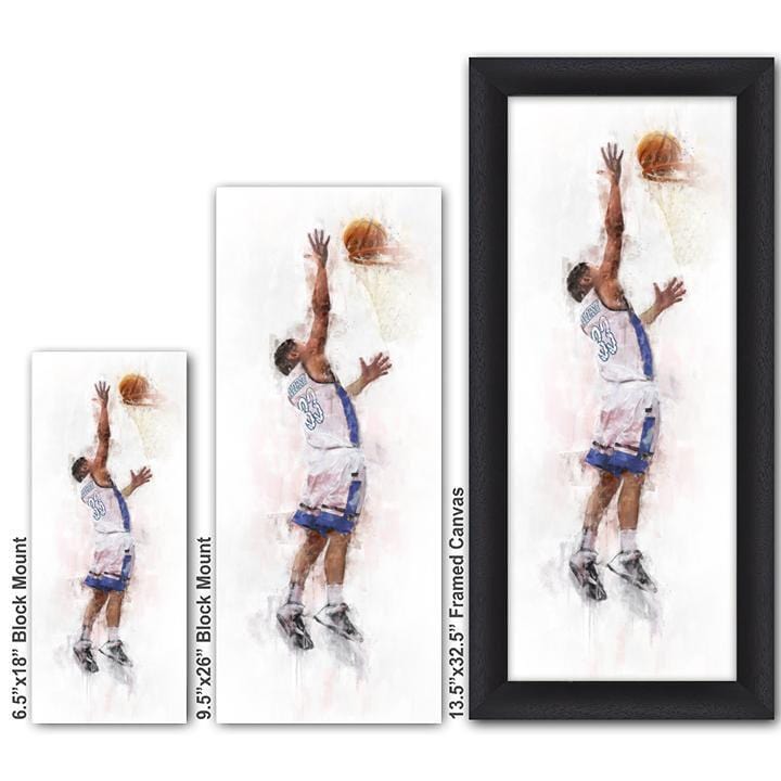 Unique personalized art gift for the basketball player with custom hair color, skin color, name, jersey color, and jersey number! - Size Options