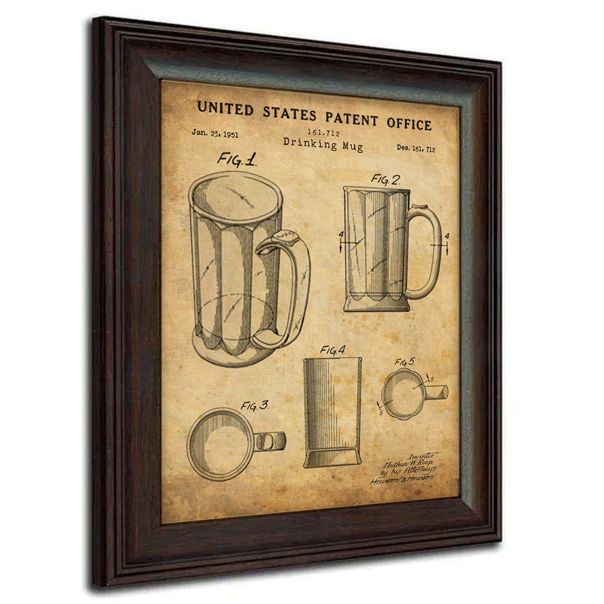 classic beer mug 1951 US Patent Print