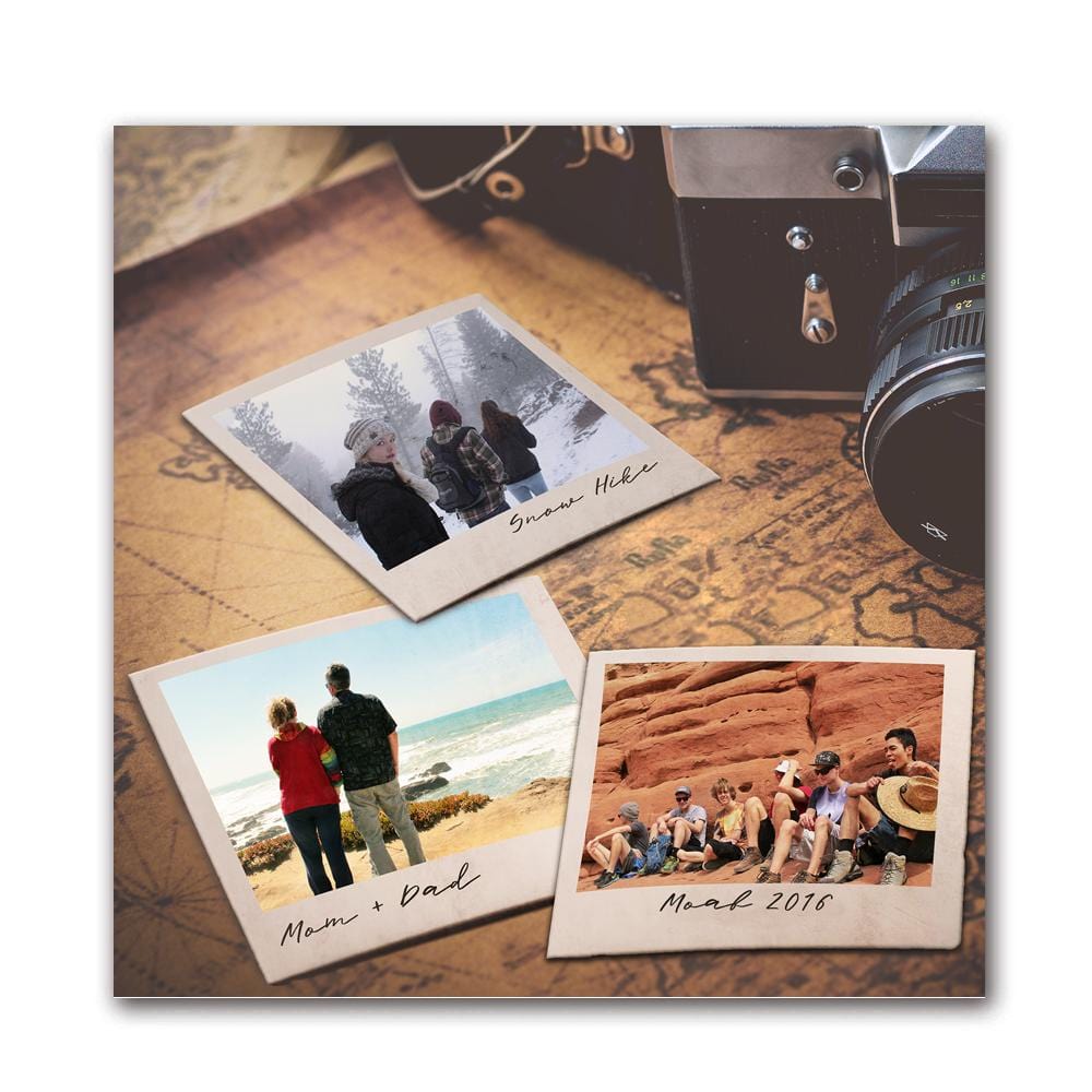 Use your photos to create a vintage camera Polaroid art print!