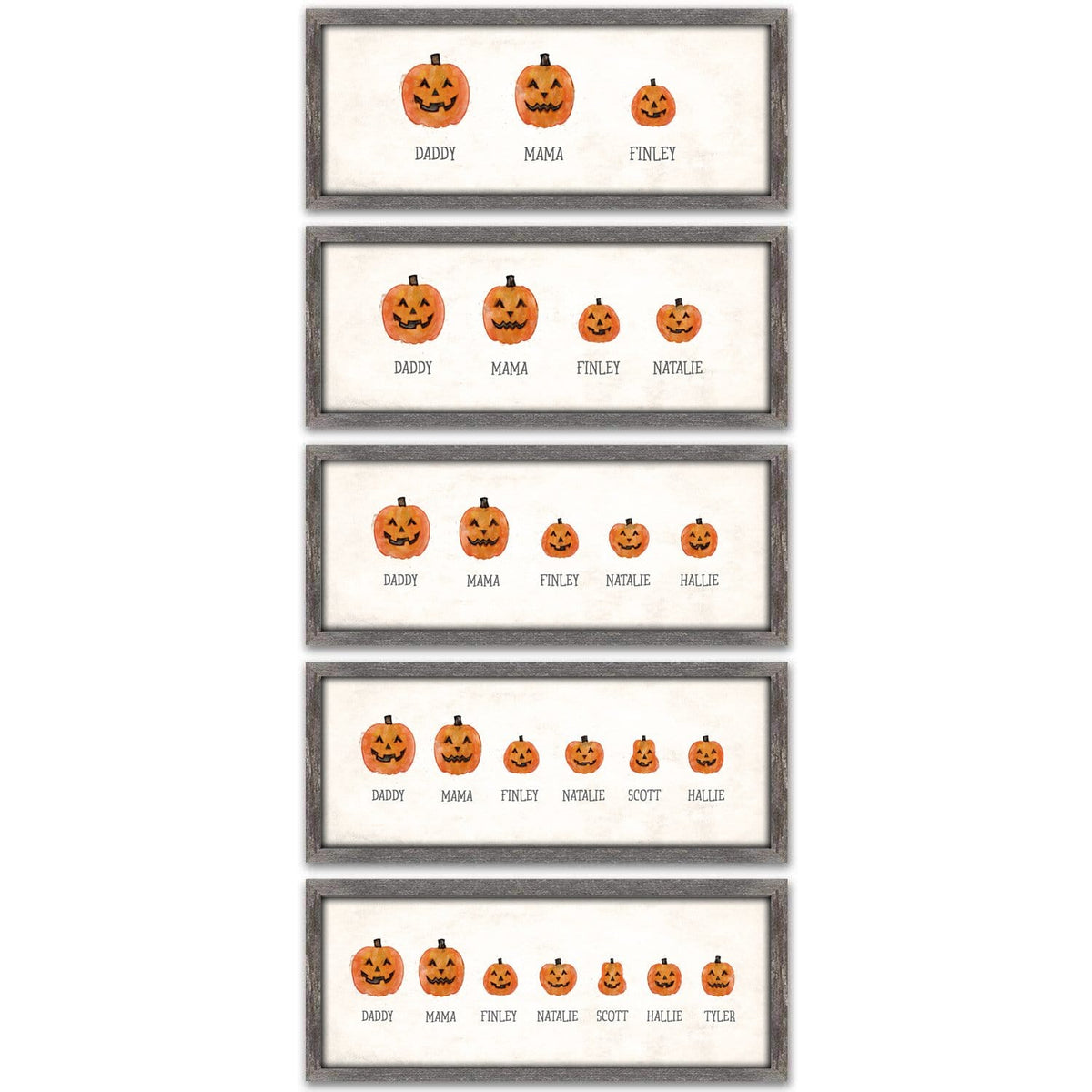 Personalized with up to 5 little jack-o-lantern kids