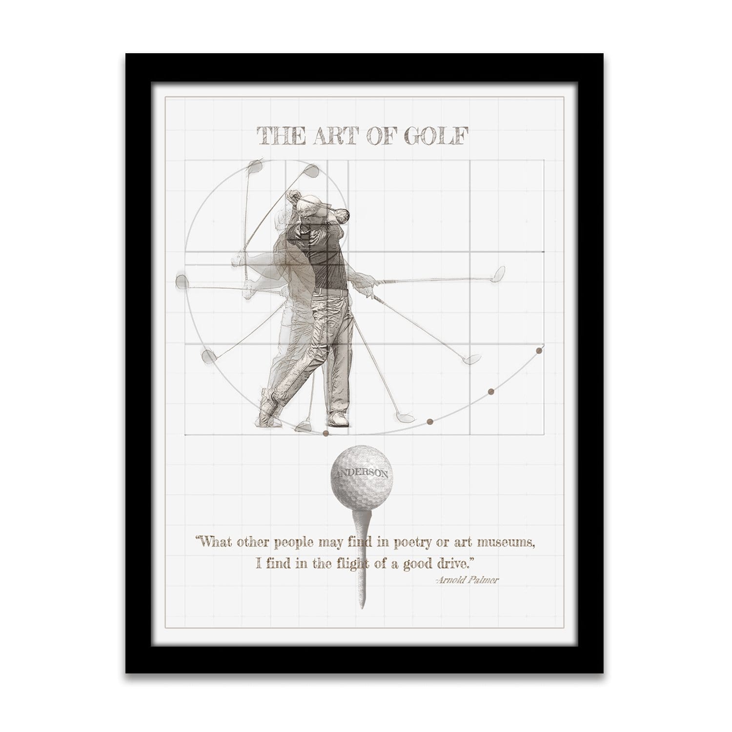 Personalized Golf Gift - Framed Canvas Golf art