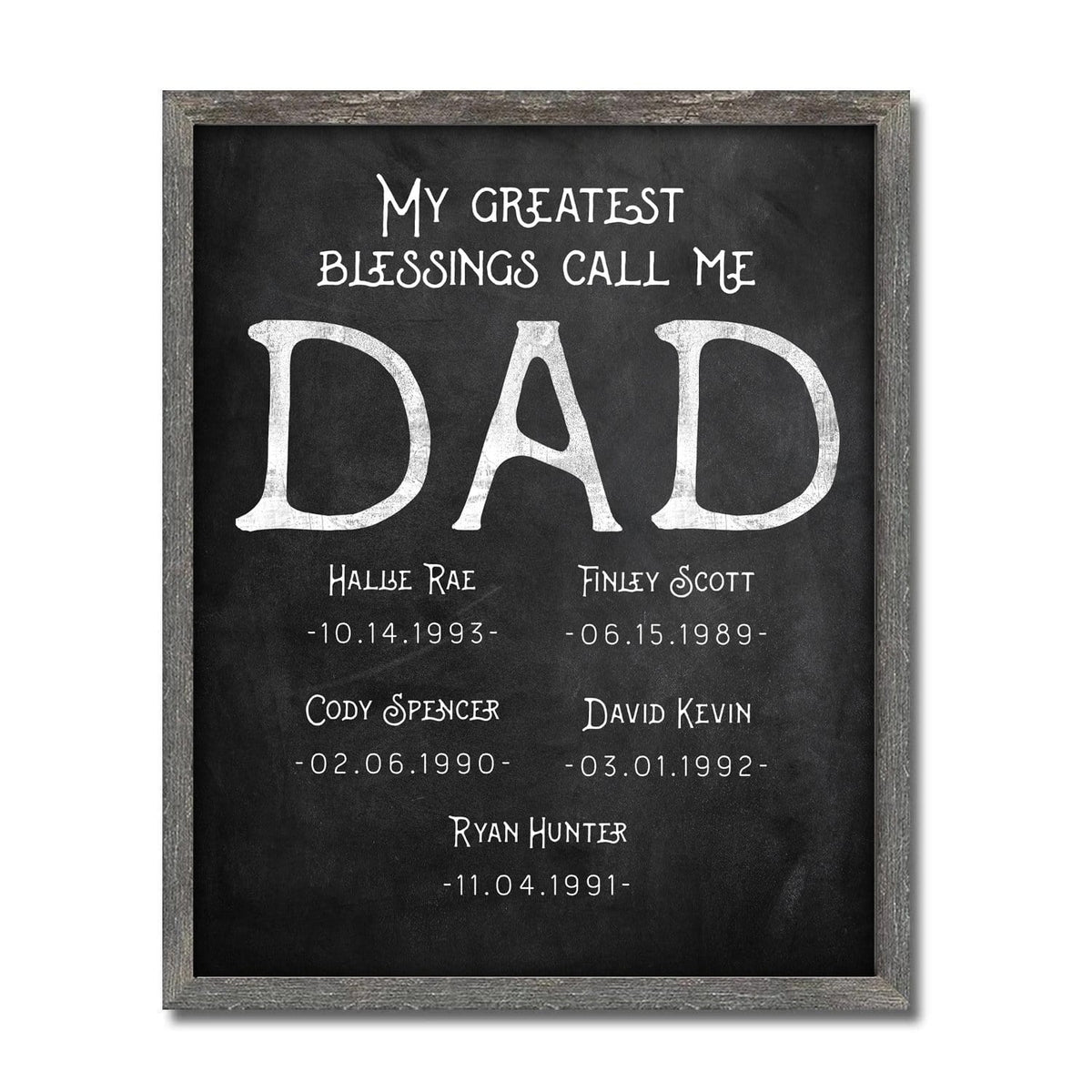 Personalized Art Gift for Dad - Framed Canvas