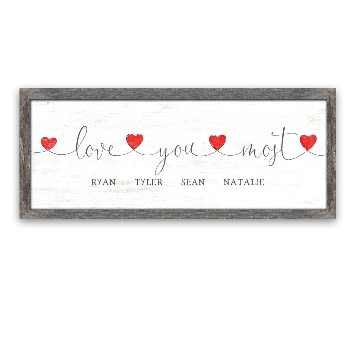 Love You most Framed Canvas Art