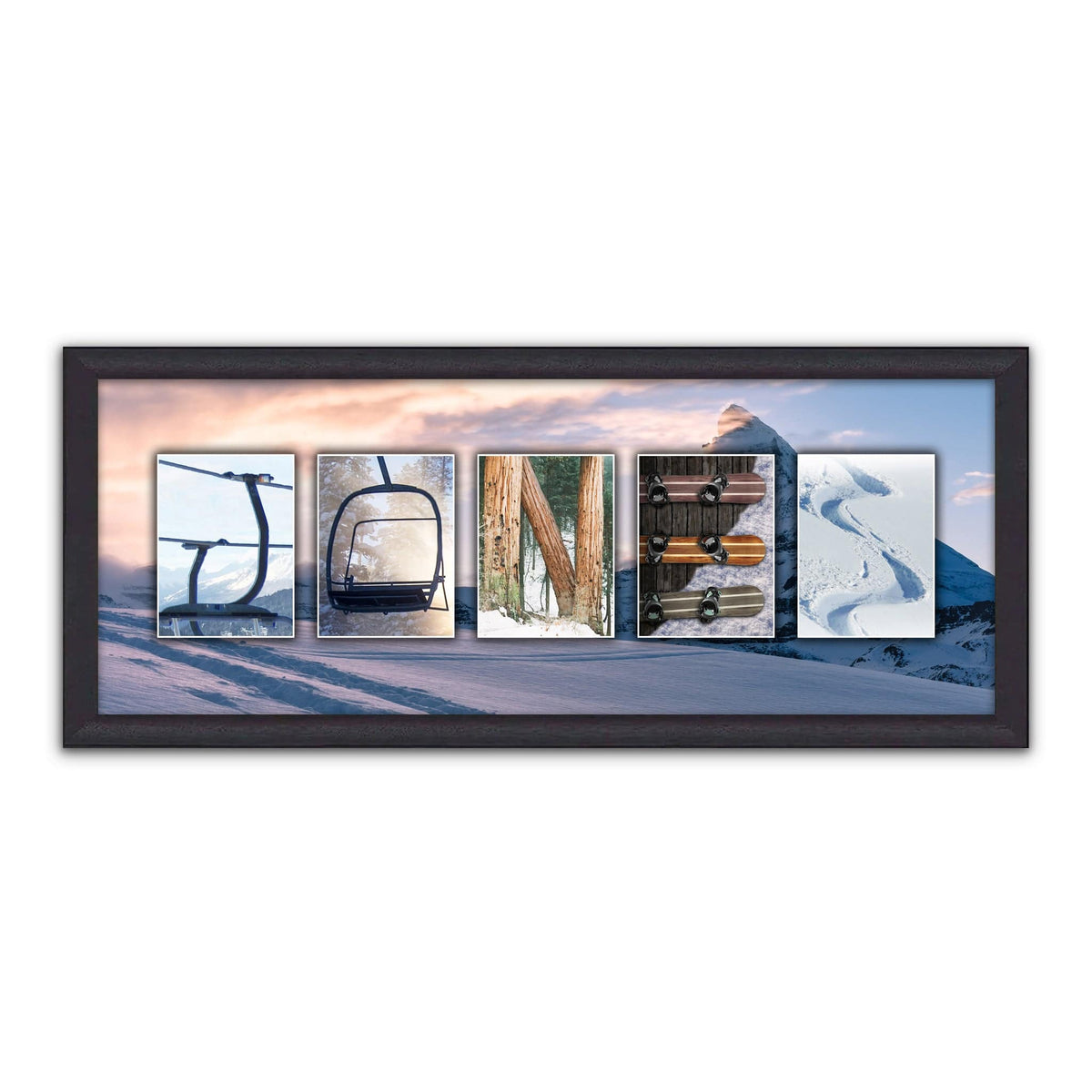 Personal-Prints Snowboard Name Art Framed Canvas - Personalized gift for snowboarder