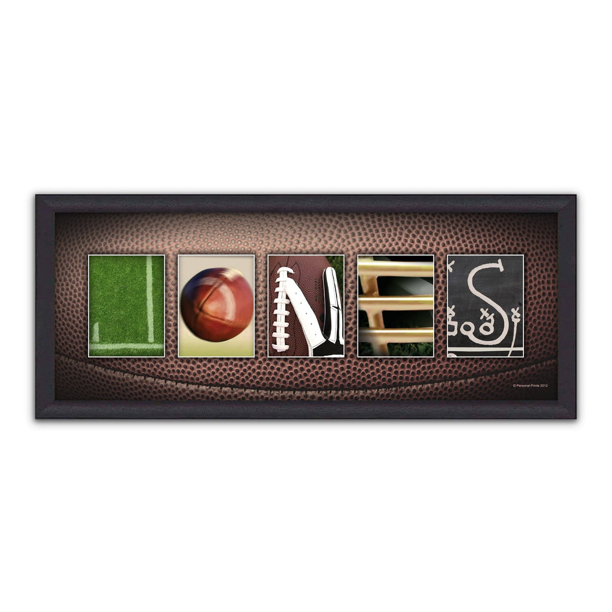 Personal-Prints Football Letter Name Art Print. - Framed Canvas