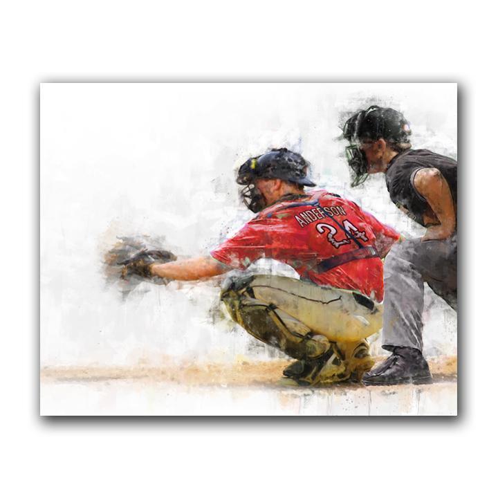 Baseball catcher personalized sports artwork from Personal-Prints