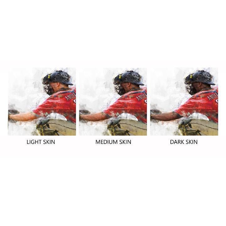 Baseball Catcher Art - Skin Tone Options for Customization