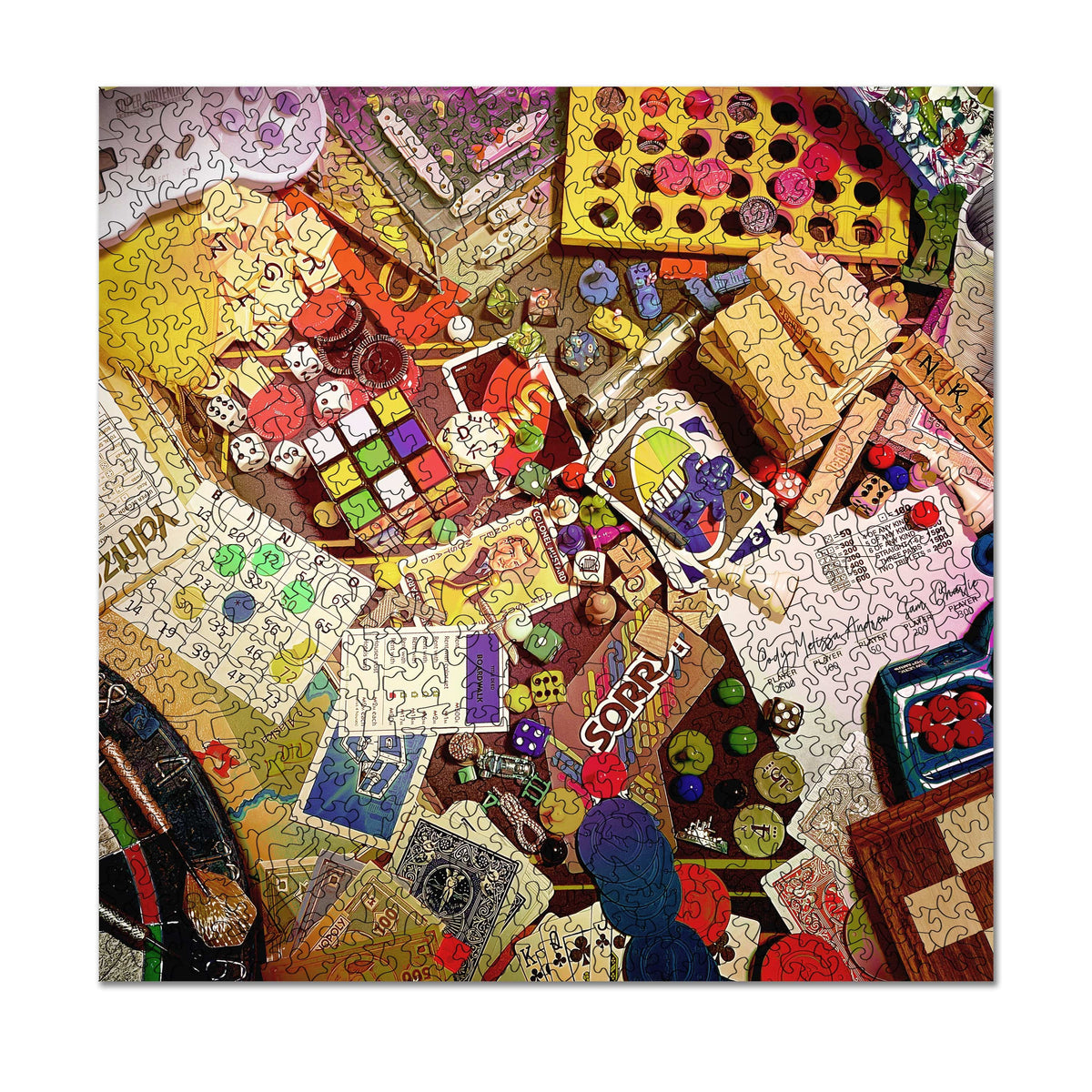 Classic Games - Personalized Wooden Jigsaw Puzzle - Whimsical Pieces