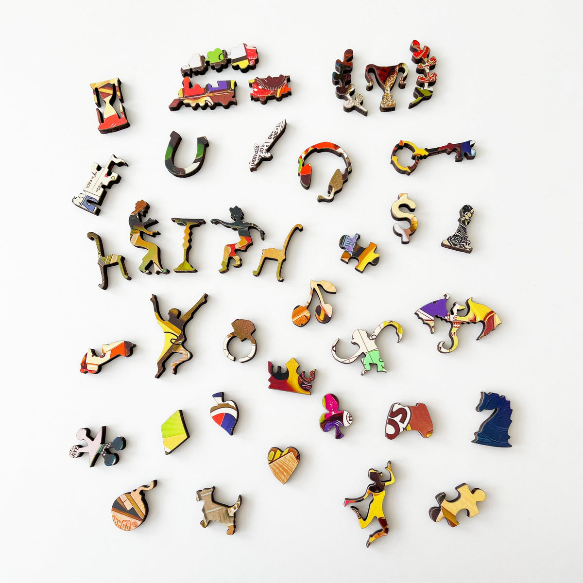 Hand-drawn Whimsical puzzle pieces