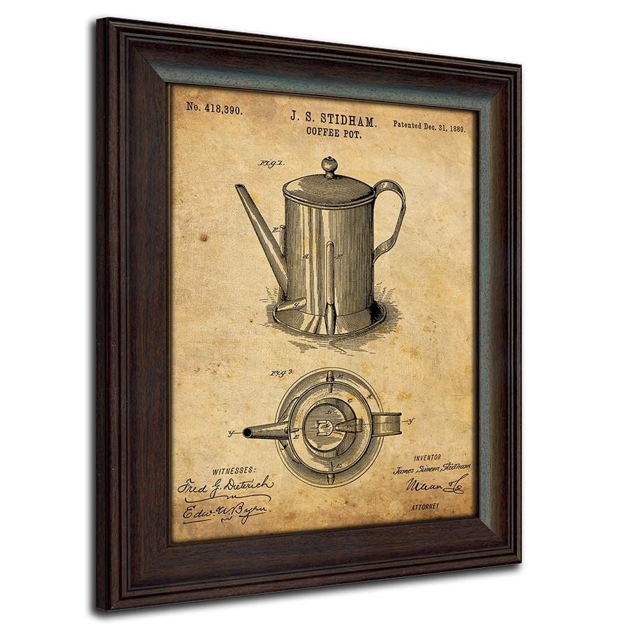 US Patent Coffee Pot 1889 Framed Art