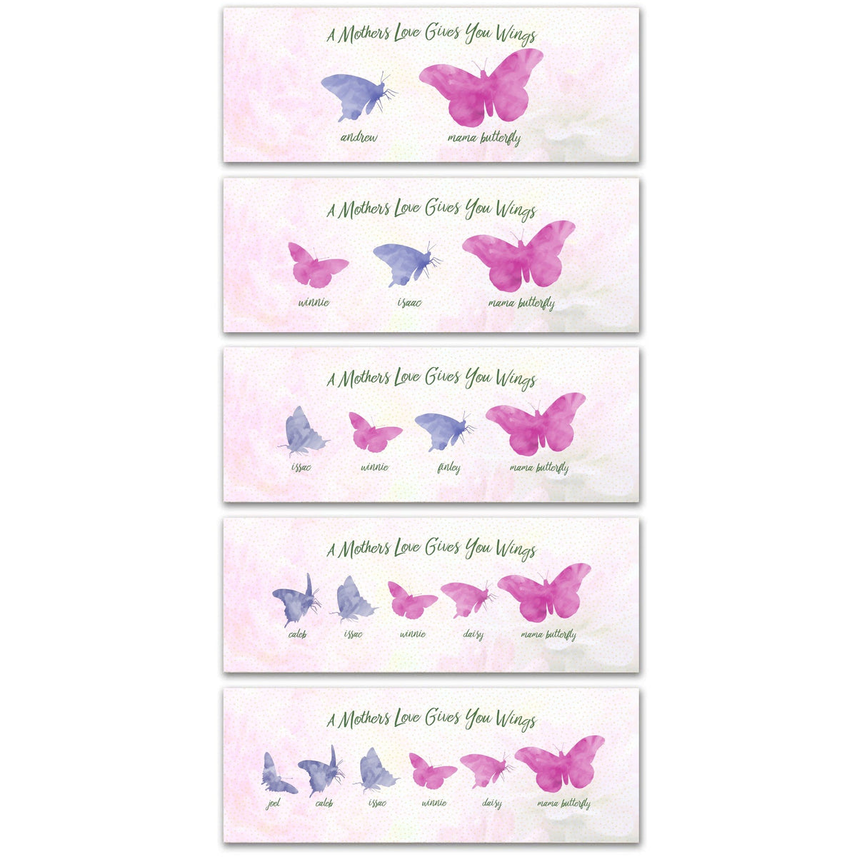 personalized with 1-5 smaller butterflies