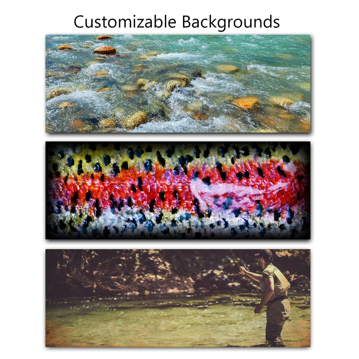 Flyfishing art background options from Personal Prints