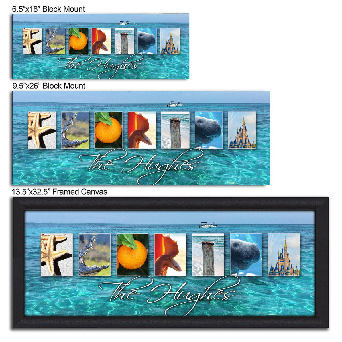 Florida personalized gift size chart from Personal-Prints