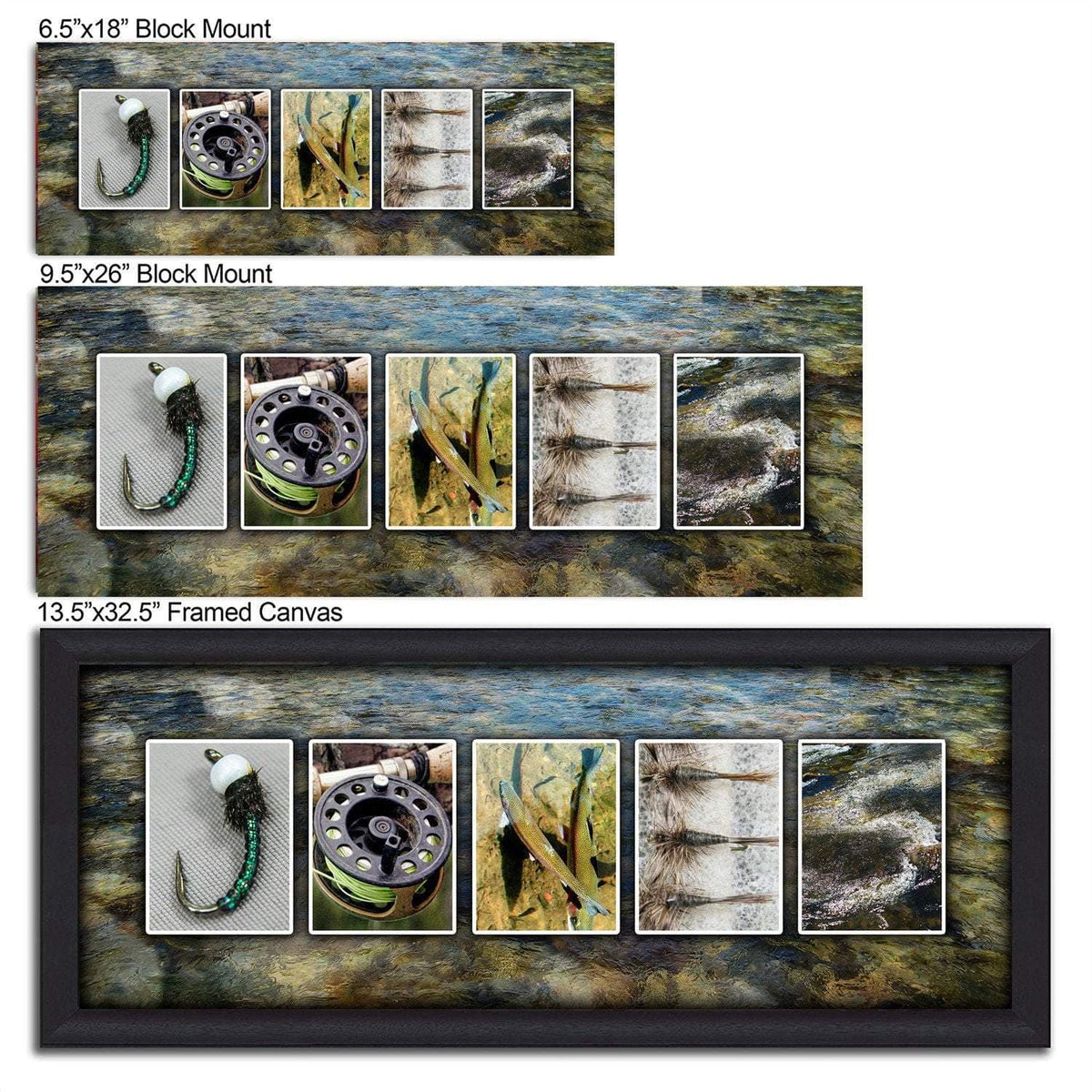Personal Prints Personalized Fly Fishing Name Art - Perfect for The Fly Fisher Man Cave Office or Boys Room! Block Mount - 9