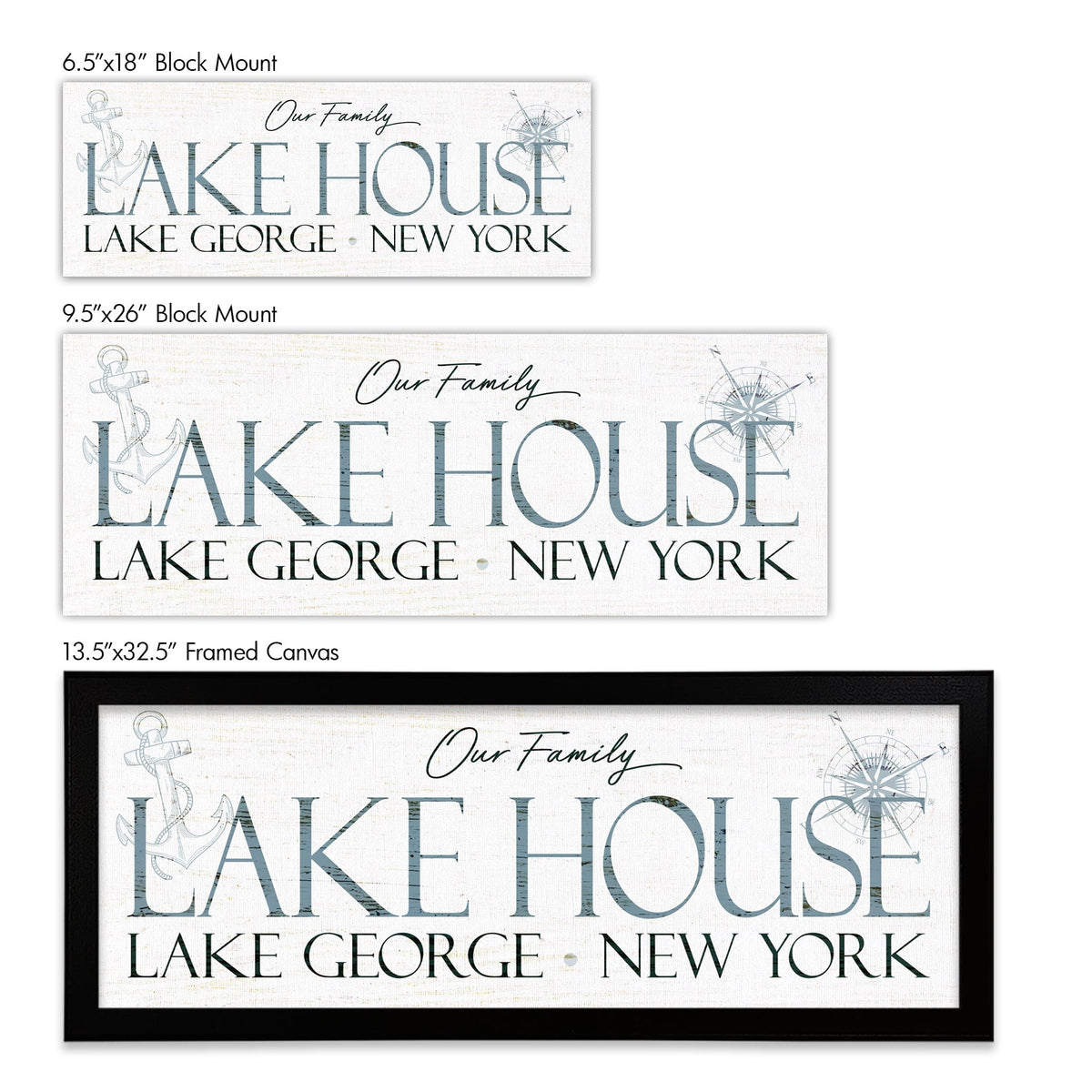 Lake House Sign Size Options