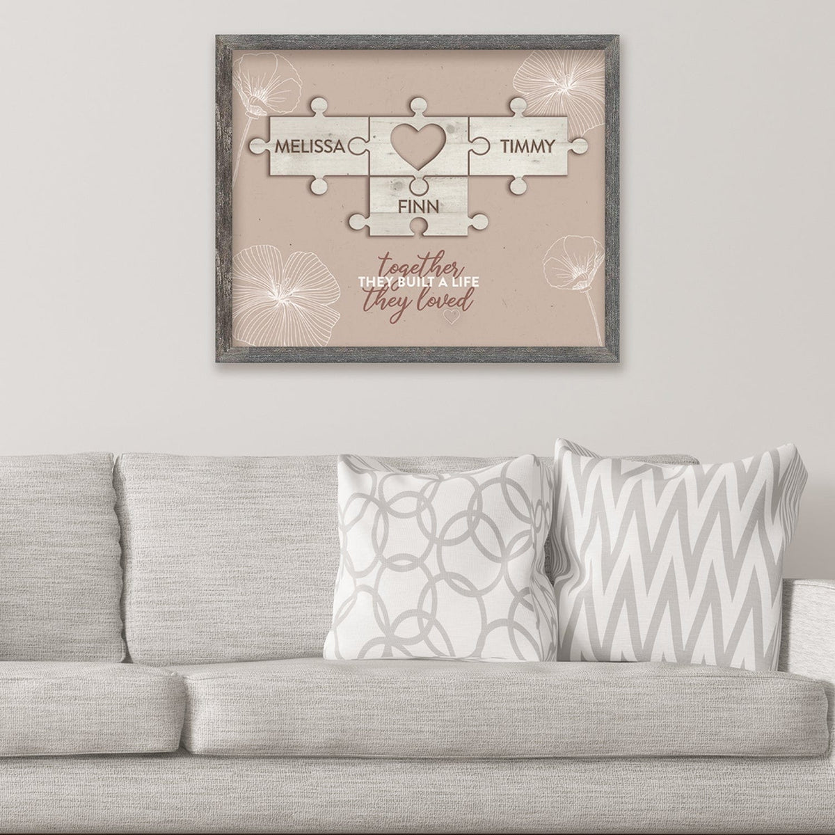 Personalized puzzle piece wall decor from Personal Prints