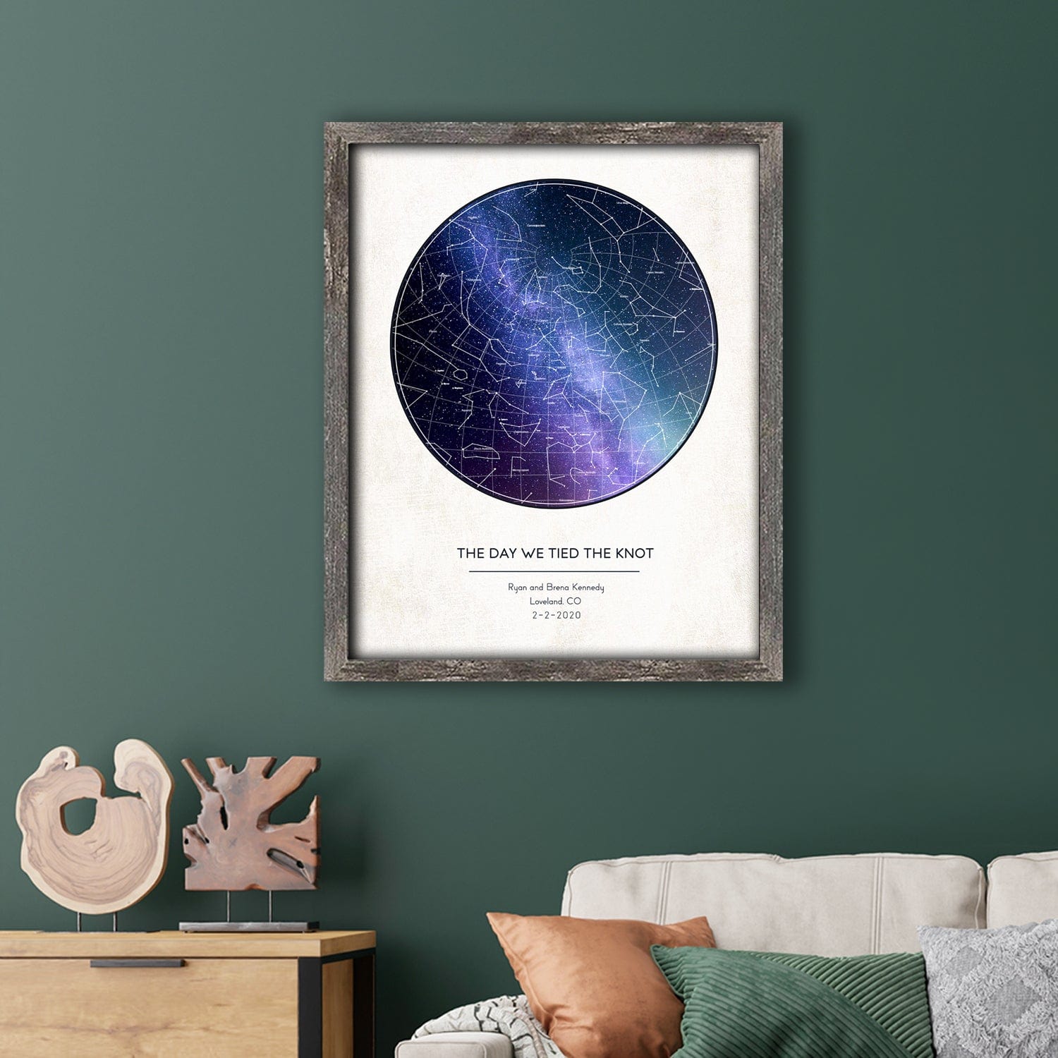 Custom Star Map - Personalized Art - Constellations In The Night Sky ...