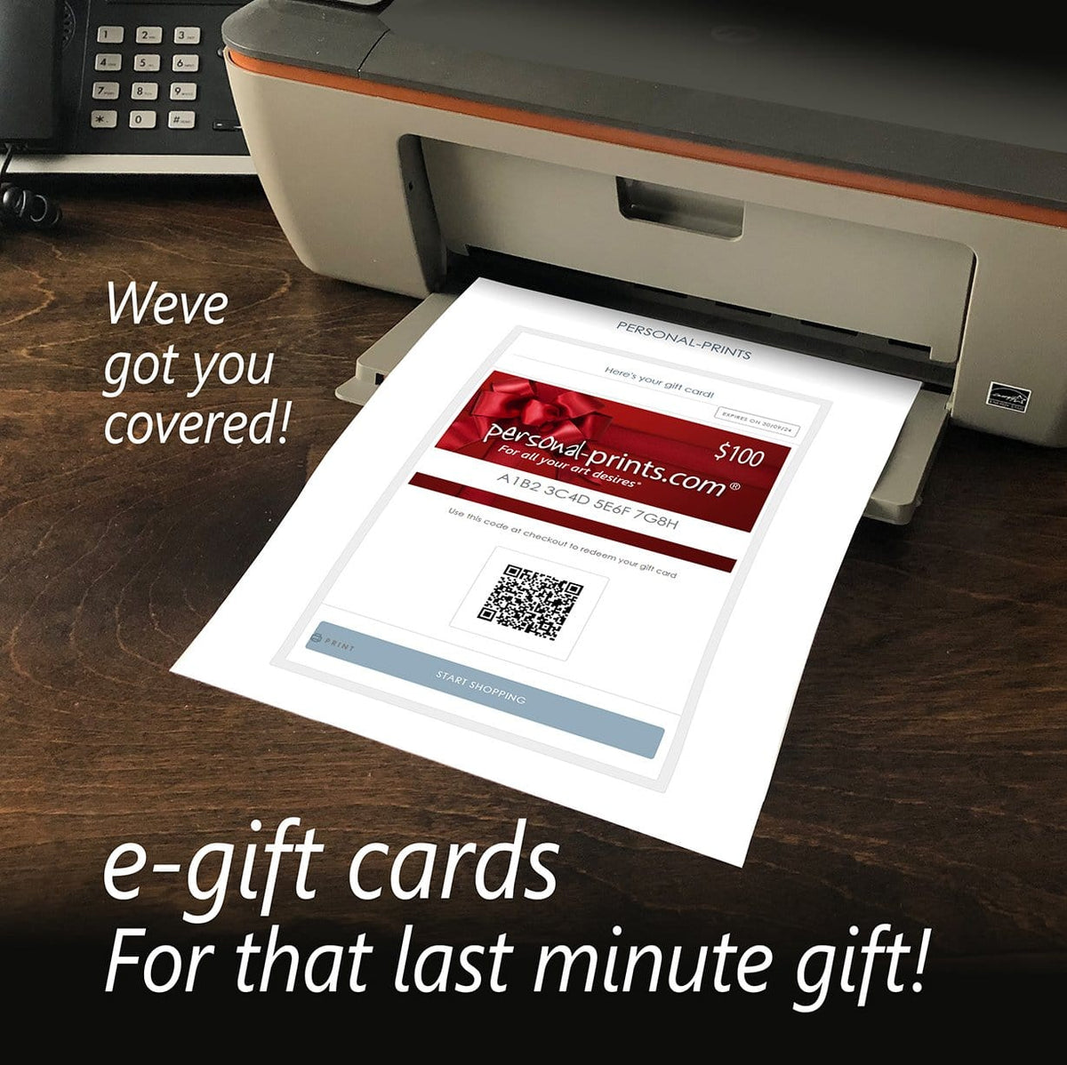 Emailed to you and easy to print for last minute personalized gifts