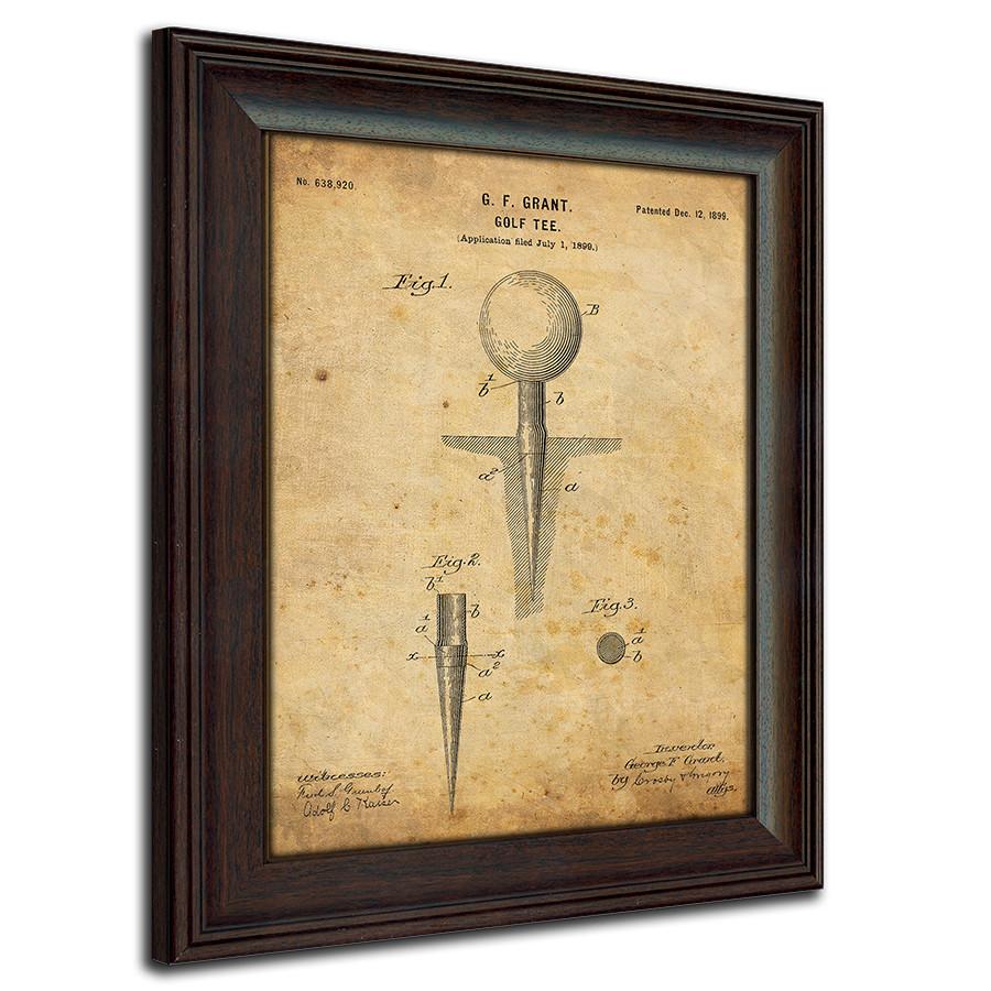 Patent art based on the original drawing for a golf tee - Personal-Prints