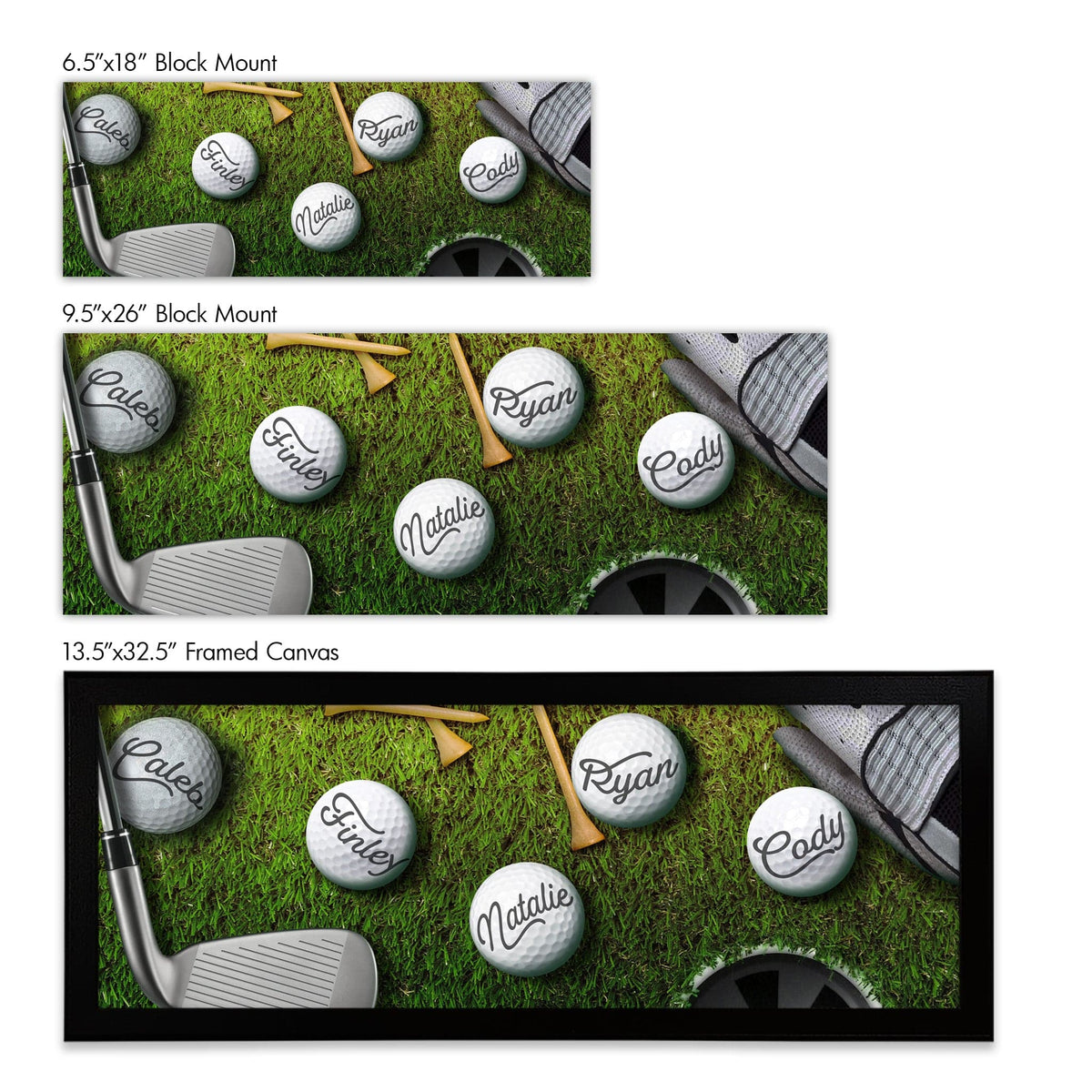 Personalized Golf Dad gift - size chart