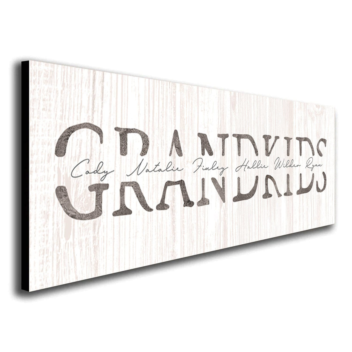 Personalized gift for grandparents with names of grandchildren in the art - Farmhouse wood option