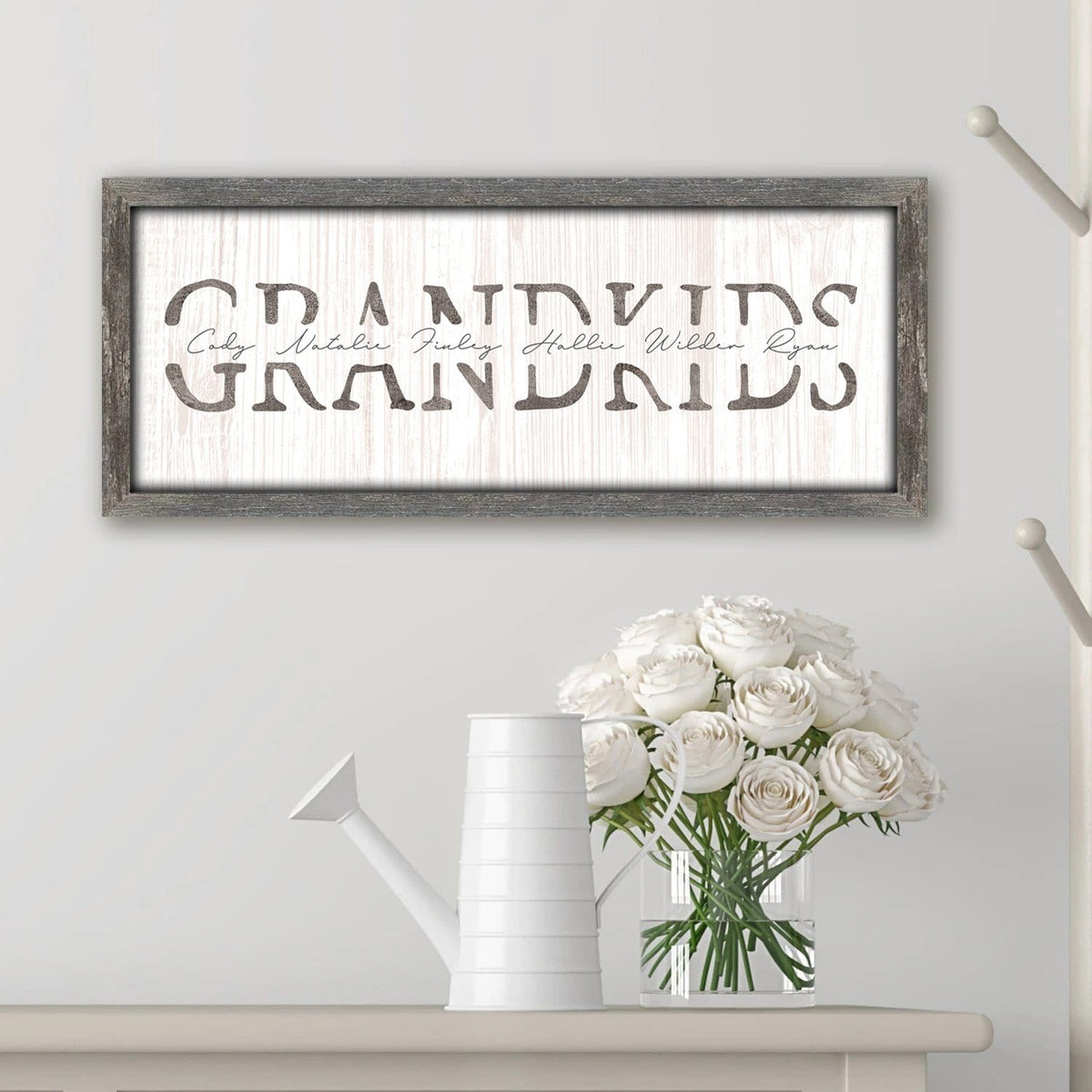 Personalized gift for grandparents with names of grandchildren in the art