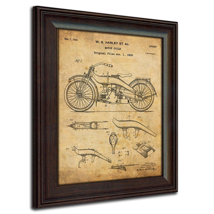 1919 Harley Davidson US Patent Wall Art