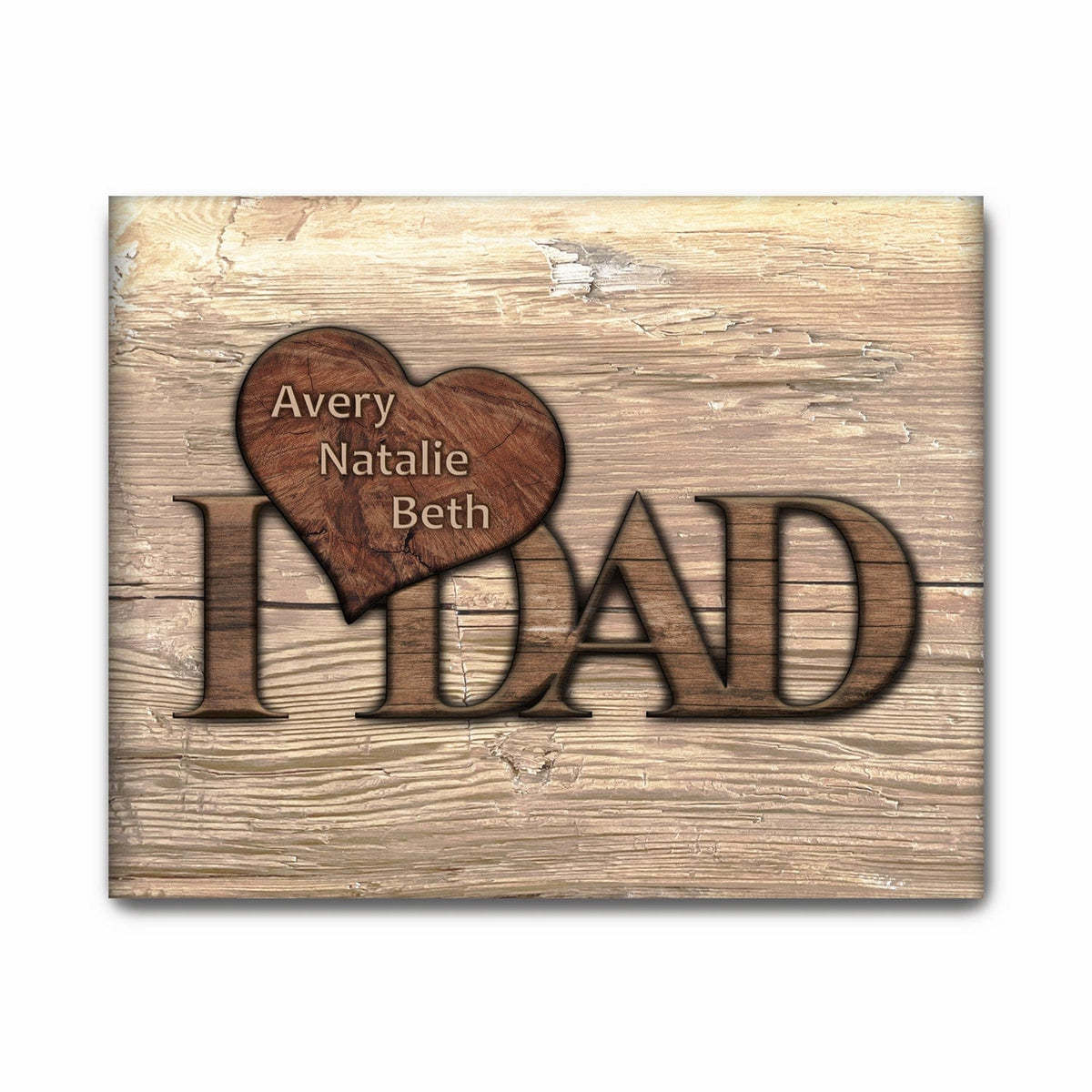 I Heart Dad wood sign - Personalized Gift for Dad 