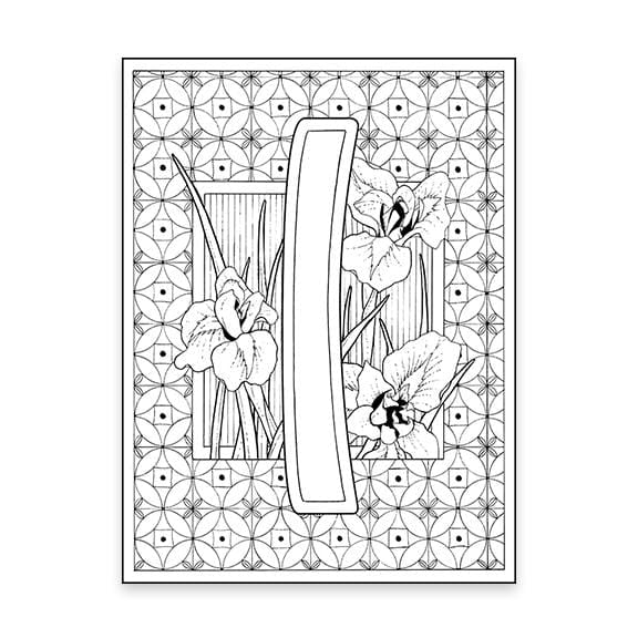 I Monogram Coloring Page