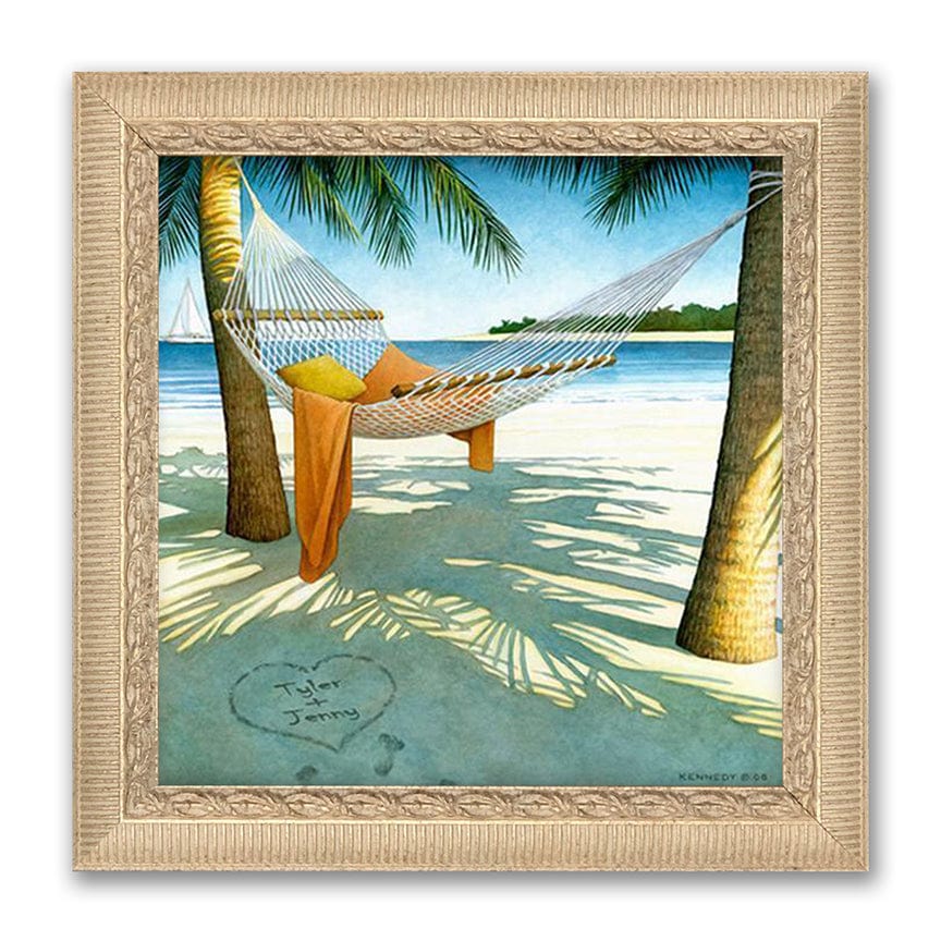 oversized canvas art beach scene with personalized names