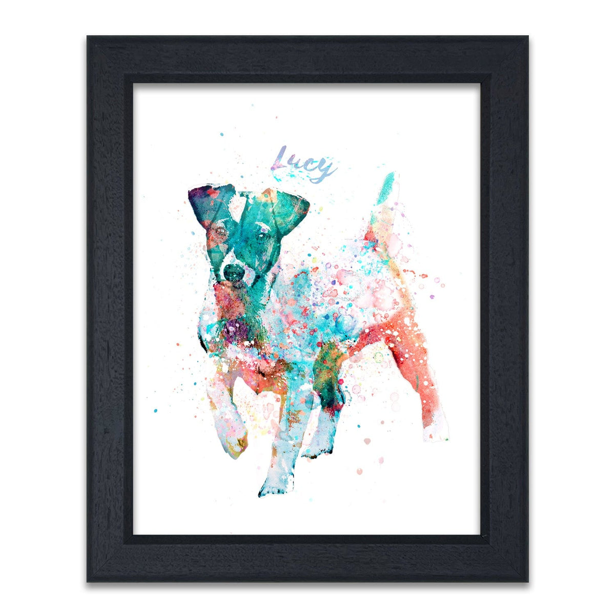 Watercolor Jack Russell dog Home Decor- Value Framed