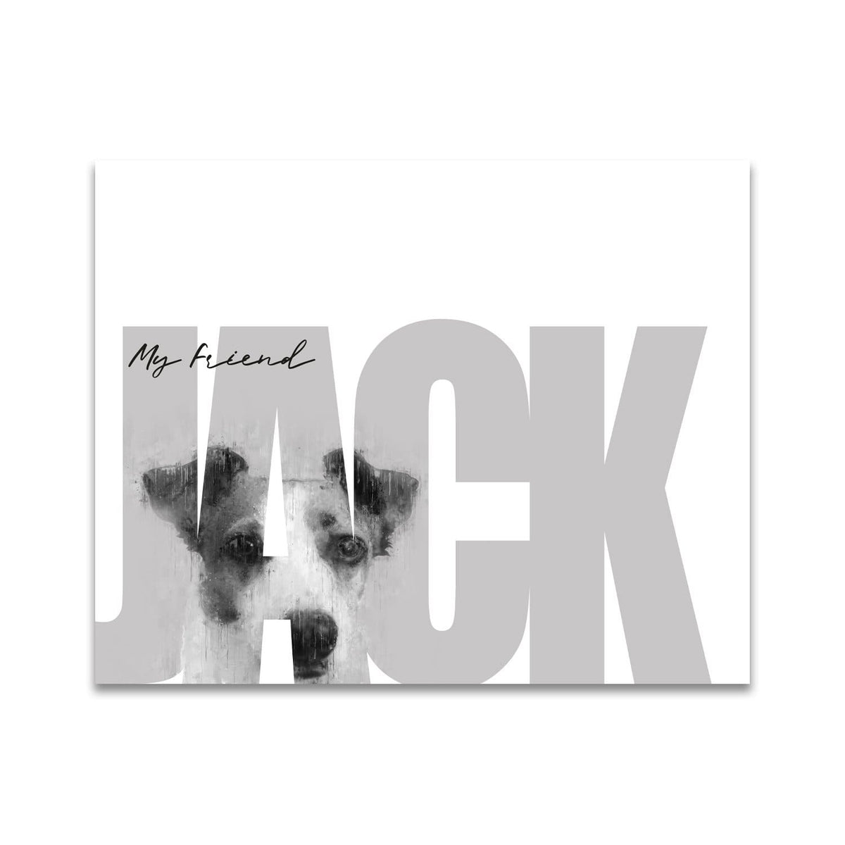 Cute art of Jack Russell Terrier dog peeking out