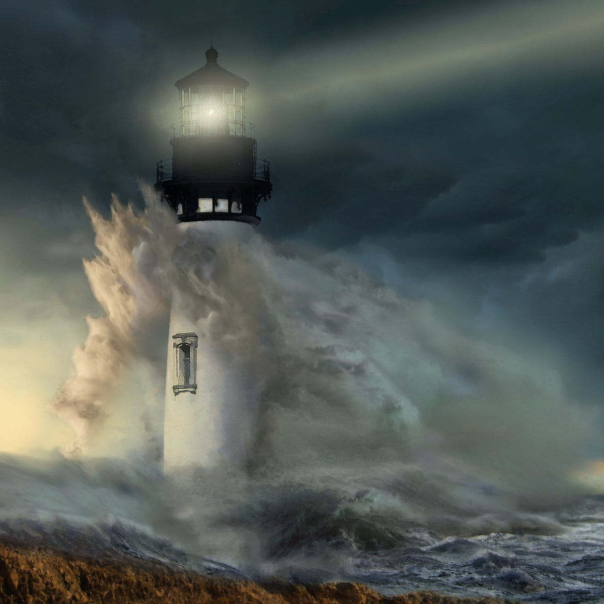 Detail of lighthouse in art