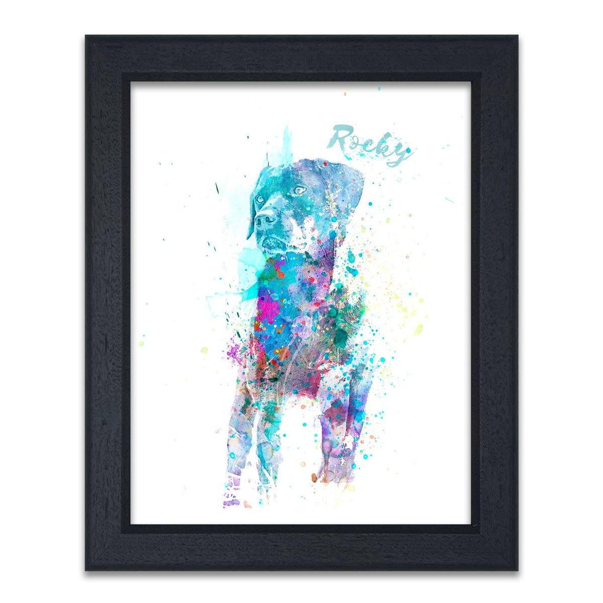 Watercolor Artistic Decor of a Lab Customized with Pet name