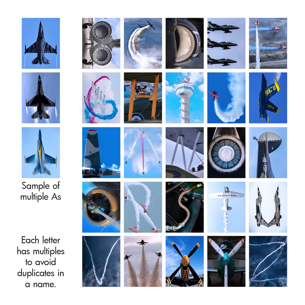 Airplane Photography alphabet