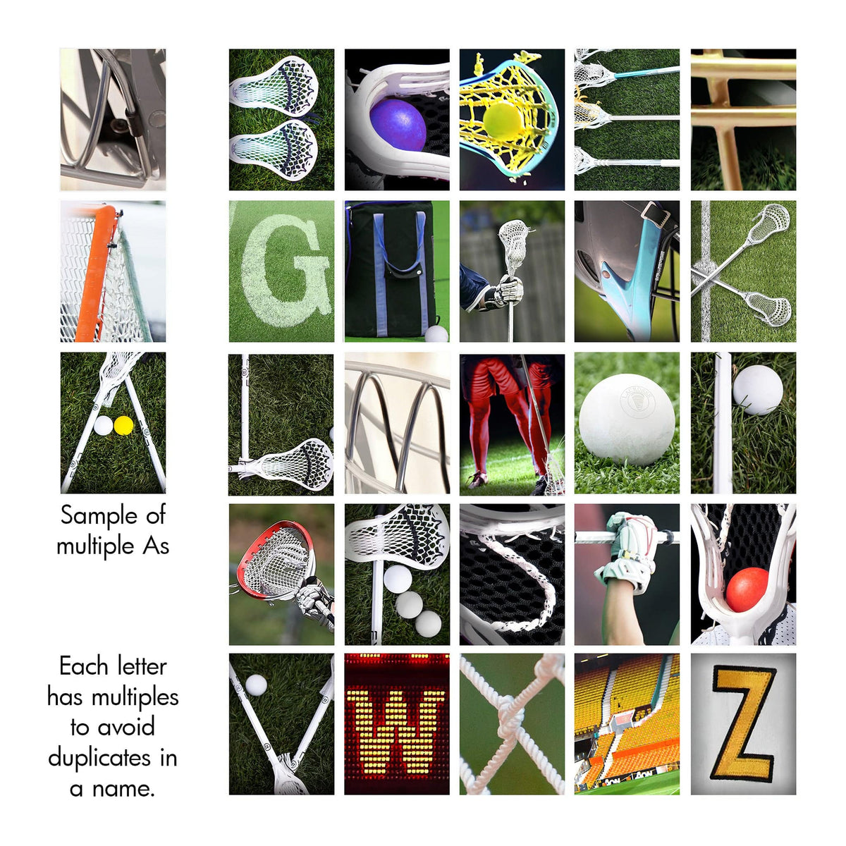 Lacrosse photography alphabet from Personal Prints