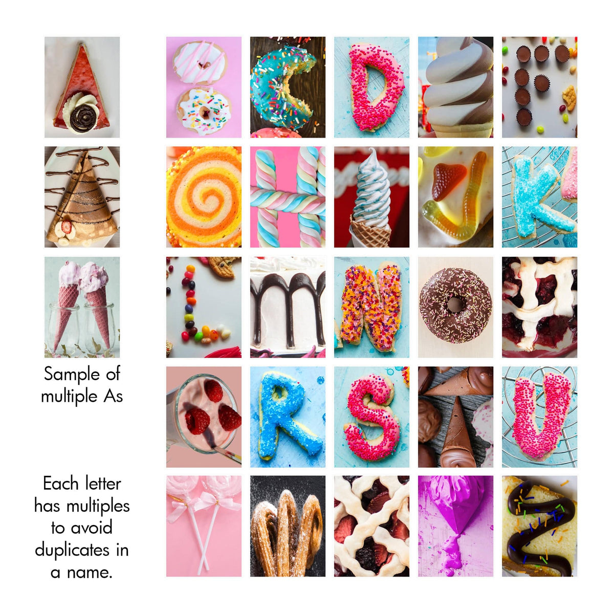 Candy photography alphabet for your personalized gift from Personal Prints