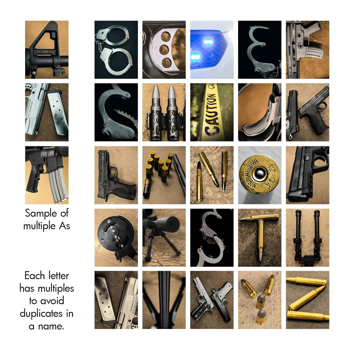 Photography Police Officer Gift - Alphabet used for personalization