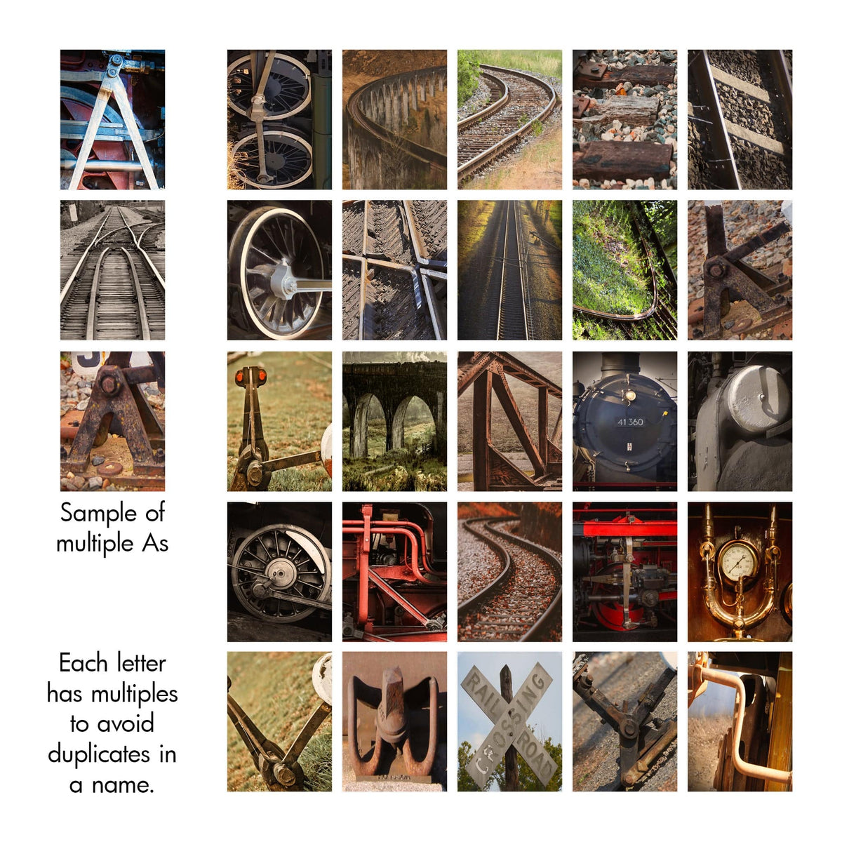 Train Photography Alphabet for your personalized art from Personal Prints