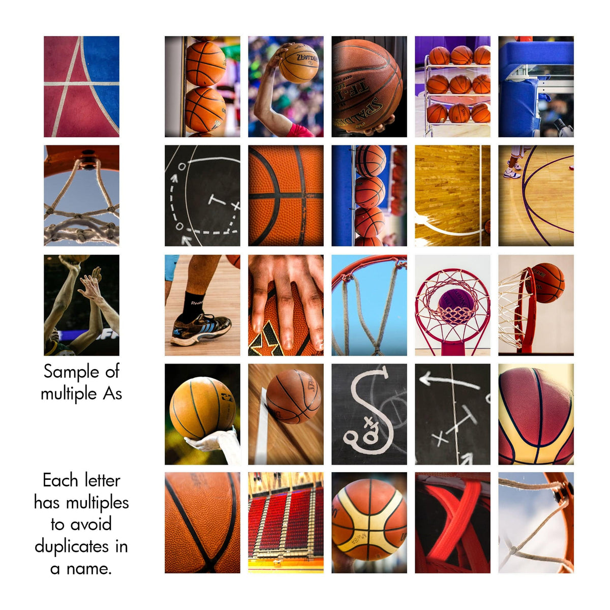 Personalized Basketball gift - Basketball alphabet letter options