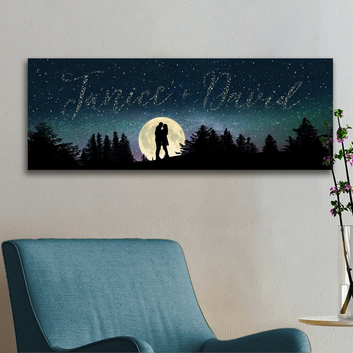 Romantic personalized art from Personal Prints - Names in stars