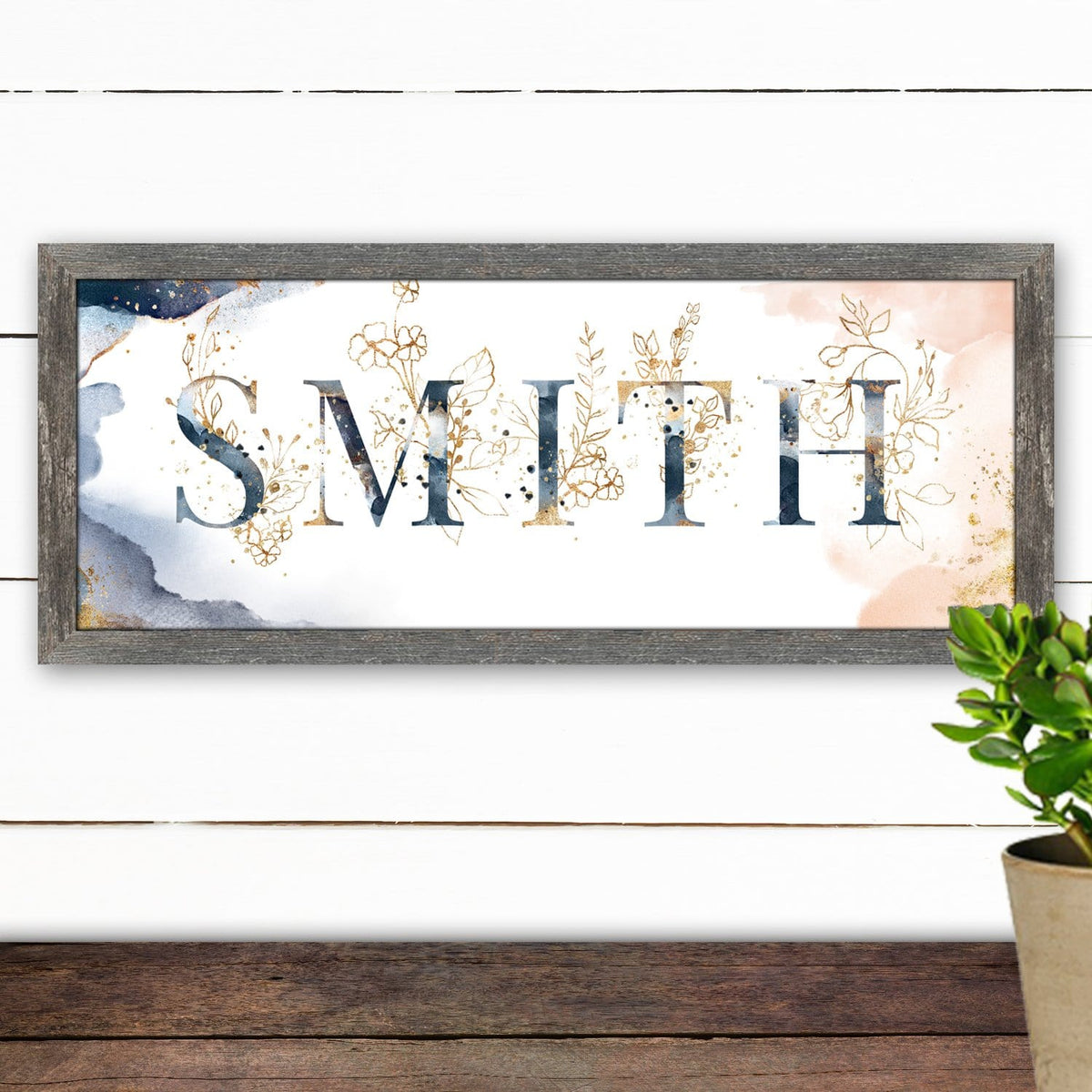 Personalized Wall Decor with your name in art - in room view