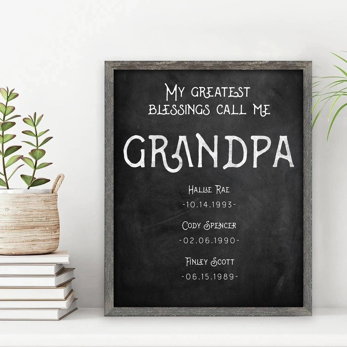 Framed Canvas - Personalized Grandpa Gift from Personal Prints