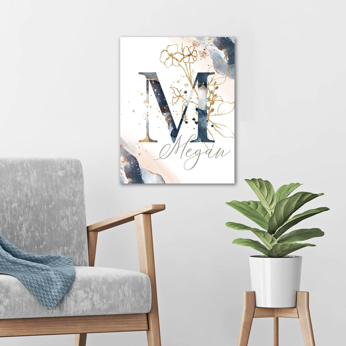 Personalized floral monogram from Personal Prints