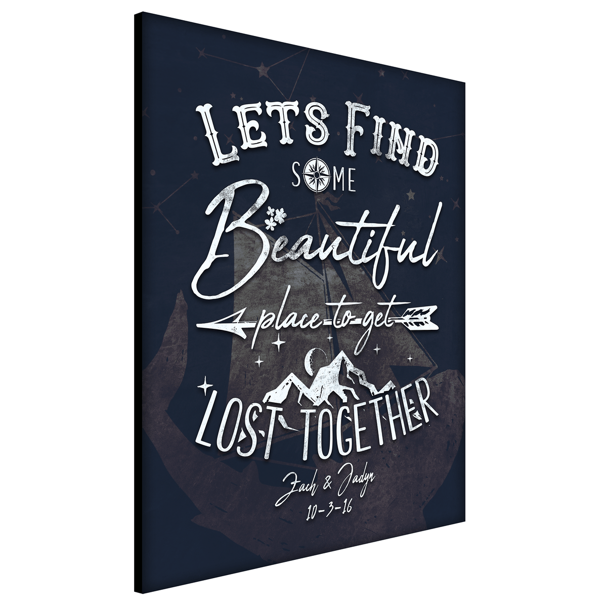 Wall Decor with quote - Lets find some beautiful place to get lost together