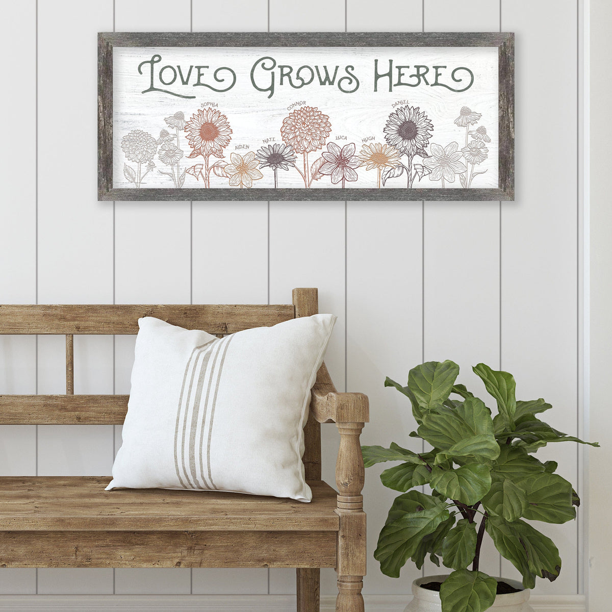 Love Grows Here - Customized floral decor gift from personal prints