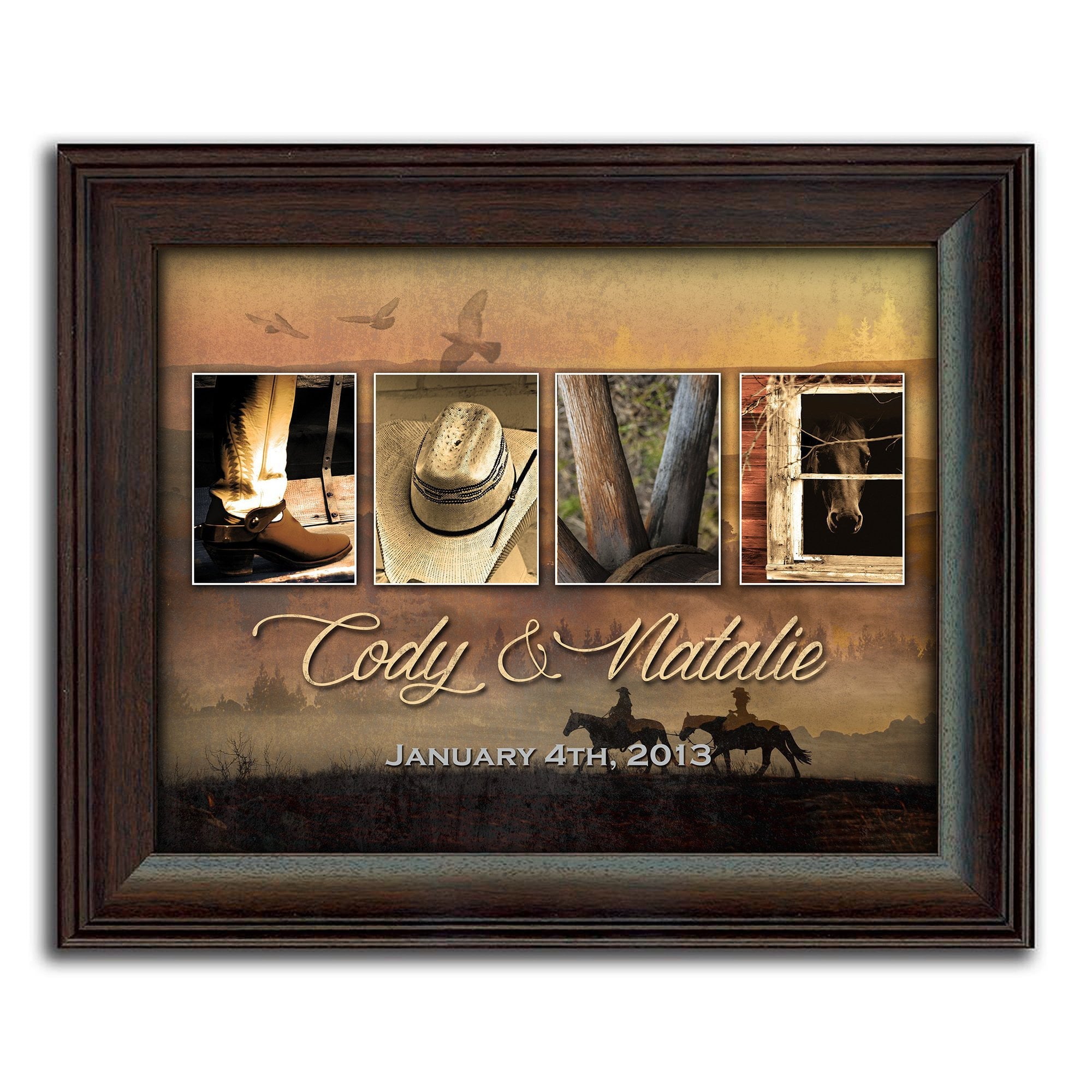Love Letters Framed Western Art & Romantic Gift for Country Wedding