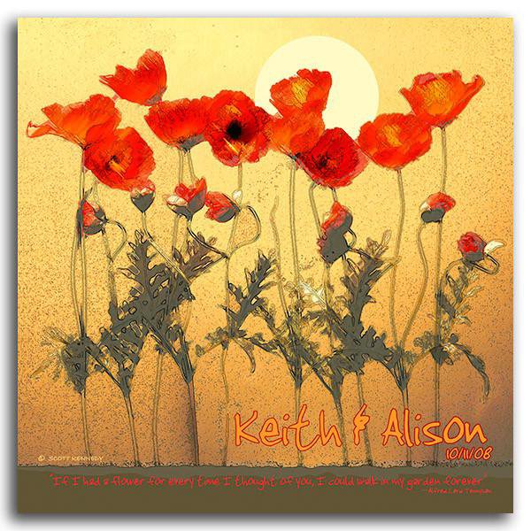 Red Poppy Floral Art - If I had a flower for every time I thought of you, I could walk in my garden forever