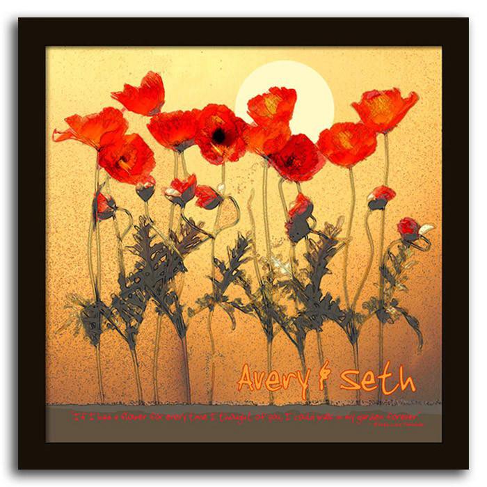 Love&#39;s Garden - Personalized floral artwork - Framed Canvas