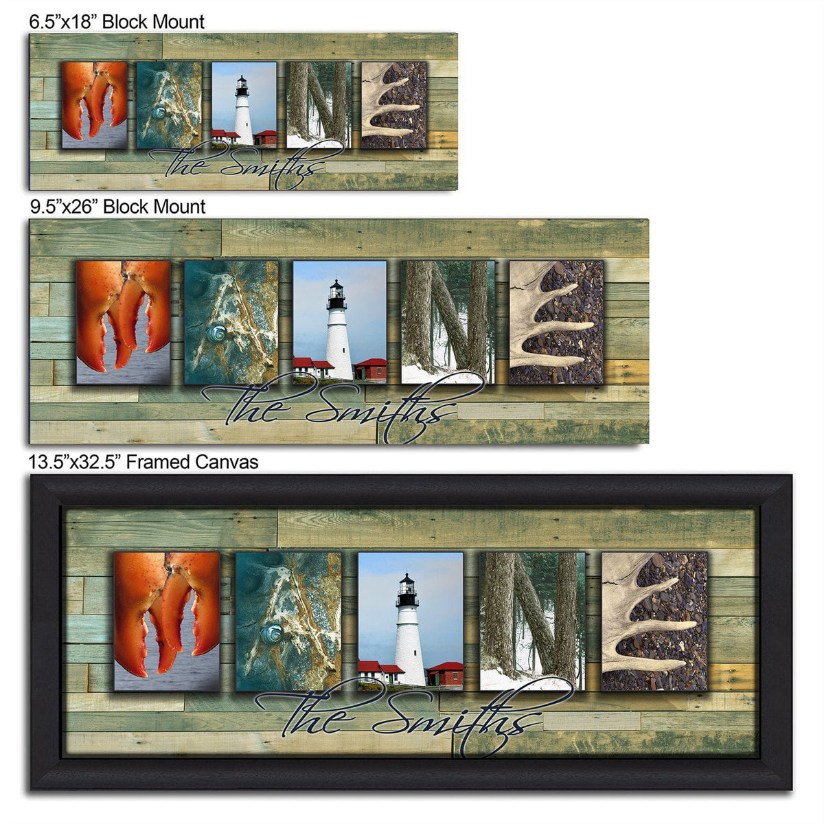 Maine personalized gifts - size chart